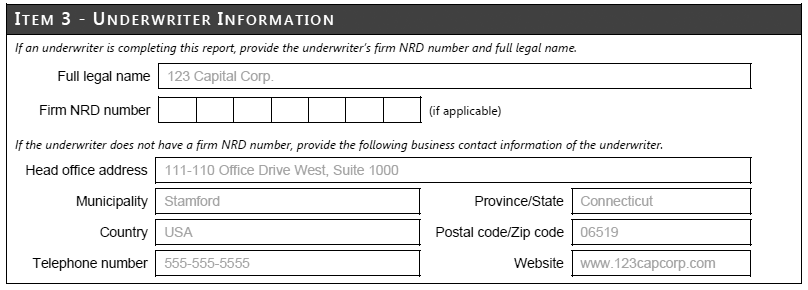 Item 4 - Issuer Information