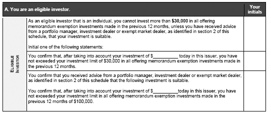 ELIGIBLE INVESTOR