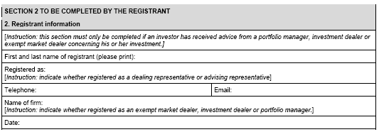 Registrant information