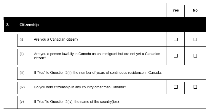 Personal Information Form (contd.)