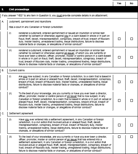 Personal Information Form (contd.)