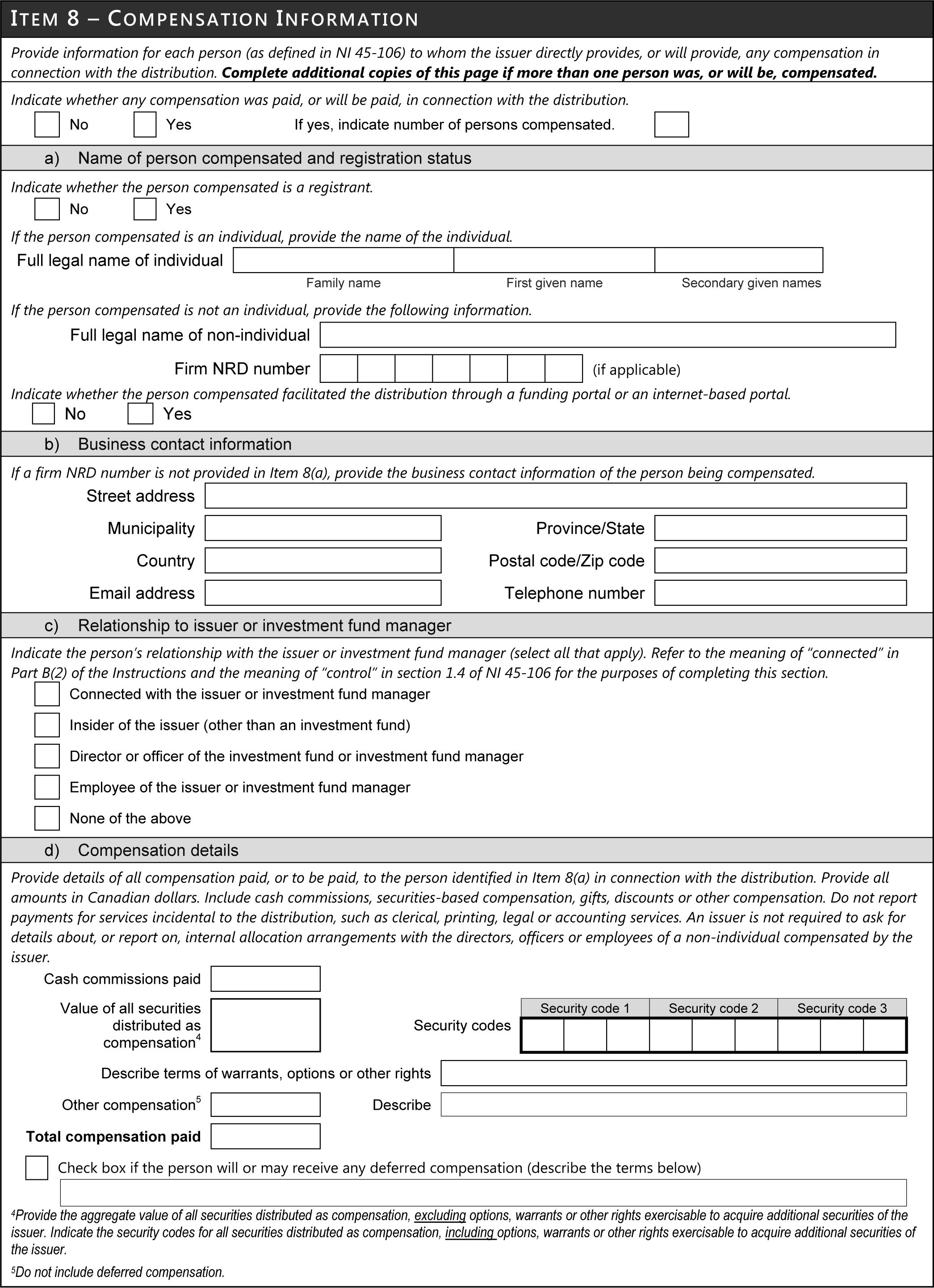 Compensation Information