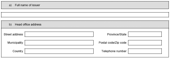 Full name of issuer