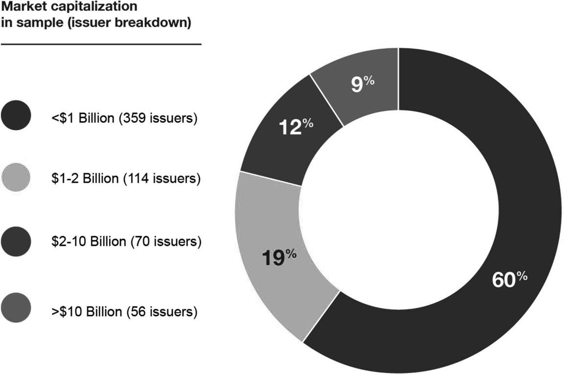 Market capitalization in sample (issuer breakdown)