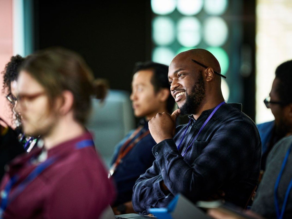 Audience listening at seminar