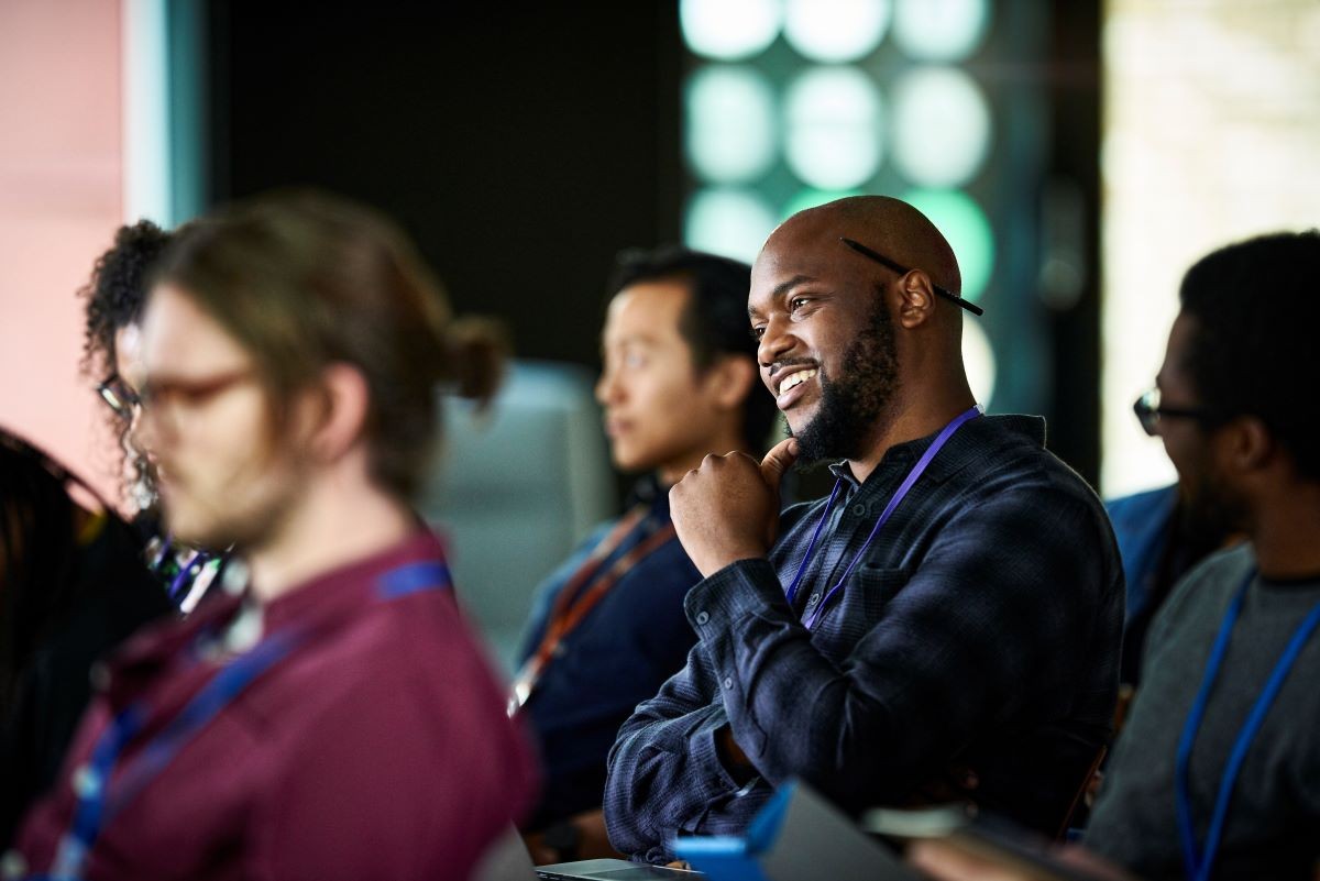 Audience listening at seminar