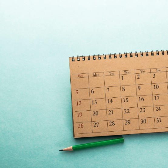 Calendar with green background