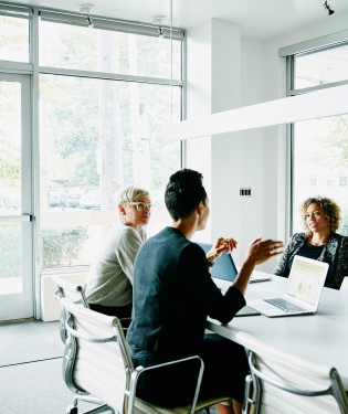 Coworkers sitting at a table