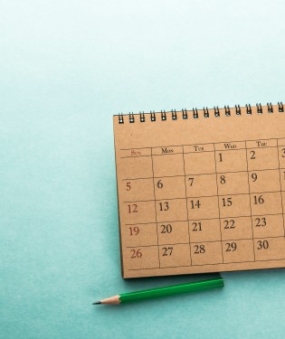 Calendar with green background
