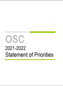 Cover of OSC 2021-2022 Statement of Priorities