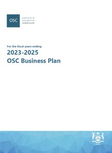 Cover of OSC 2023-2025 Business Plan