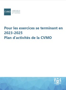 Couverture du plan d'activites 2023-2025 de la CVMO