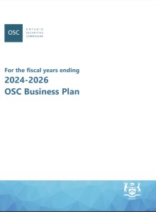 Ontario Securities Commission Business Plan for the Fiscal Years Ending 2022-2024